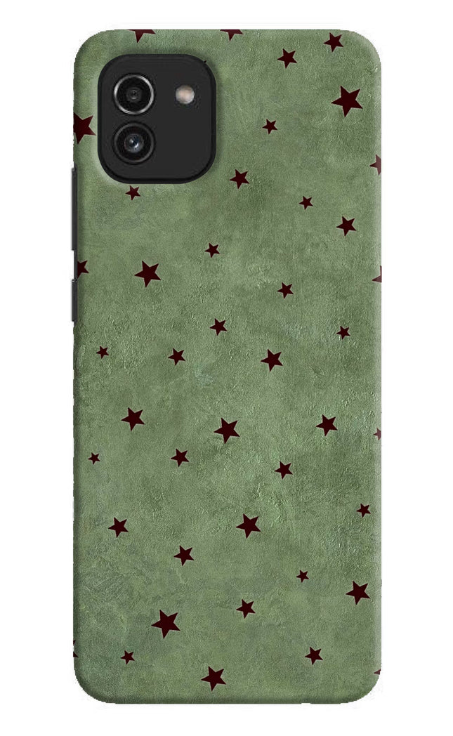 Green Stars Samsung A03 Hard Case Back Cover by Casekaro