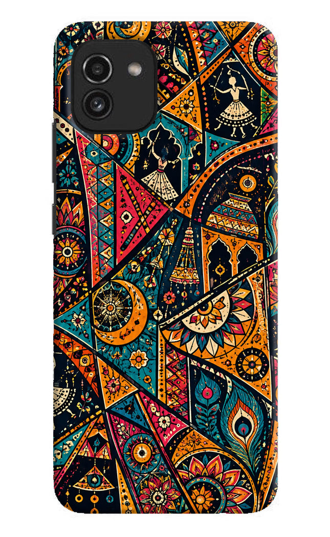 Folk Print Samsung A03 Hard Case Back Cover by Casekaro