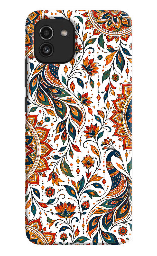 White Mayura Samsung A03 Hard Case Back Cover by Casekaro