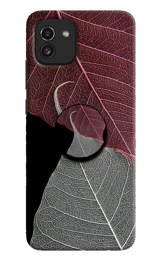 Leaf Pattern Samsung A03 Pop Case by Casekaro