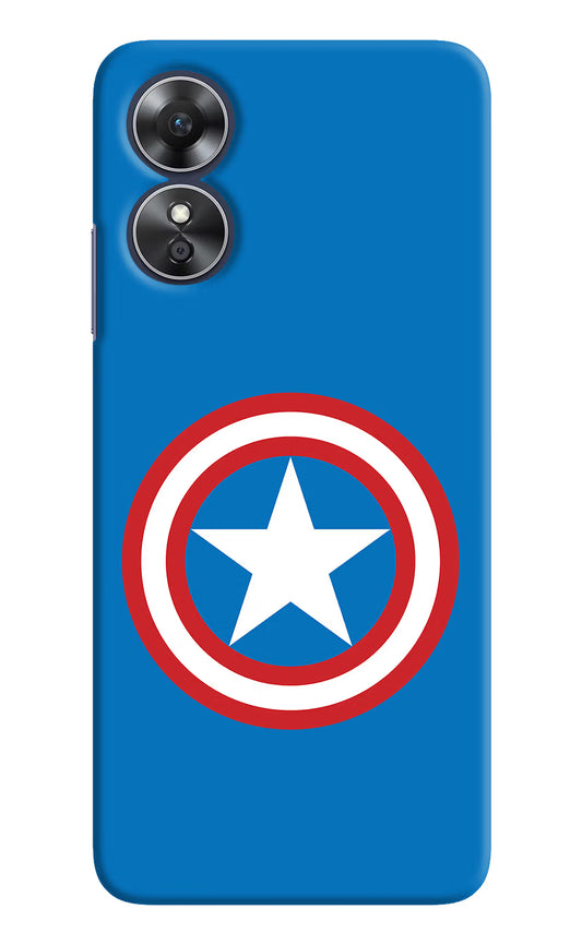 Captain America Logo Oppo A17 Hard Case Back Cover by Casekaro