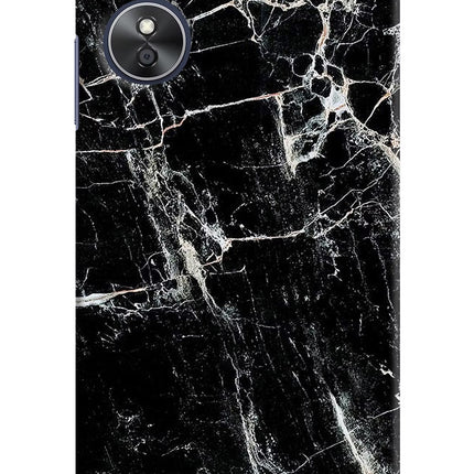Black Marble Texture Oppo A17 Hard Case Back Cover by Casekaro