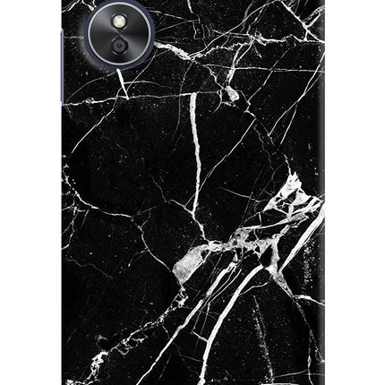 Black Marble Pattern Oppo A17 Hard Case Back Cover by Casekaro