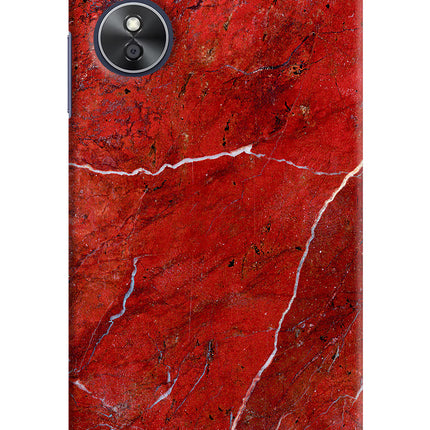 Red Marble Design Oppo A17 Hard Case Back Cover by Casekaro