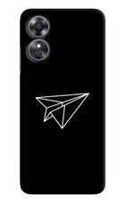 Paper Plane White Oppo A17 Hard Case Back Cover by Casekaro