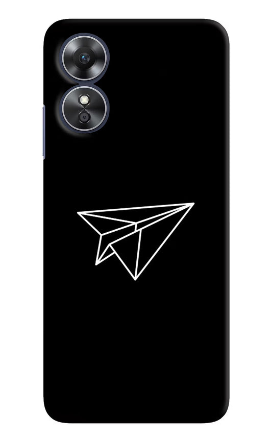Paper Plane White Oppo A17 Hard Case Back Cover by Casekaro