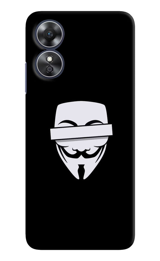 Anonymous Face Oppo A17 Hard Case Back Cover by Casekaro