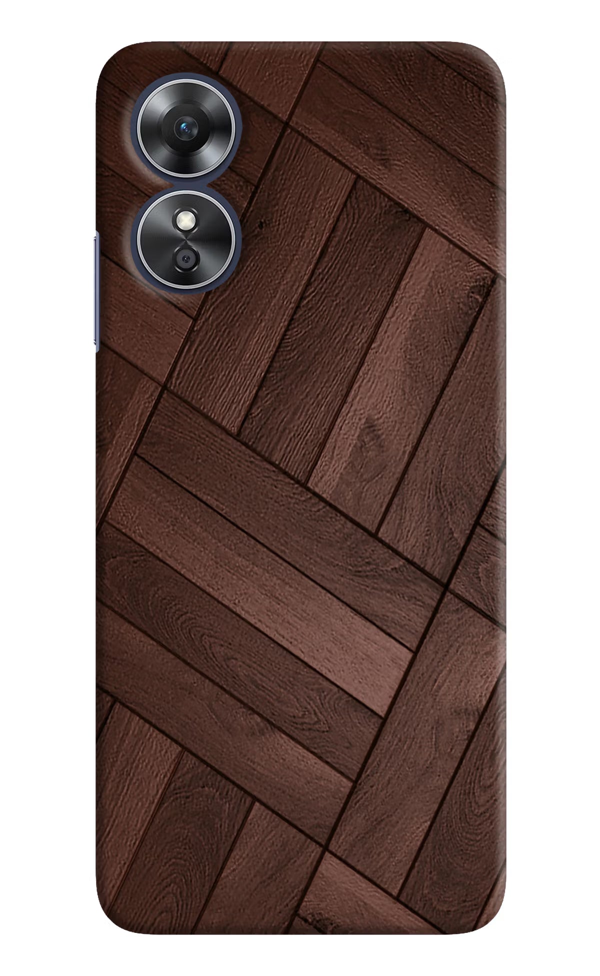 Wooden Texture Design Oppo A17 Hard Case Back Cover by Casekaro