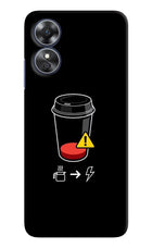 Coffee Oppo A17 Hard Case Back Cover by Casekaro