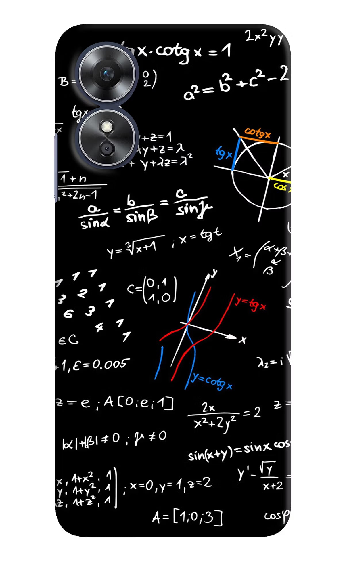 Mathematics Formula Oppo A17 Hard Case Back Cover by Casekaro