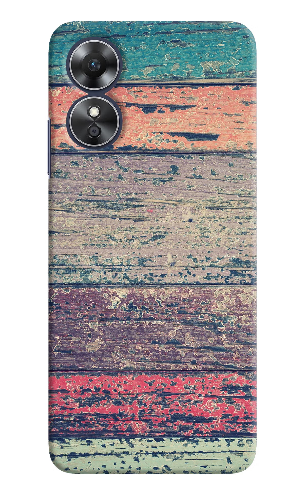 Colourful Wall Oppo A17 Hard Case Back Cover by Casekaro
