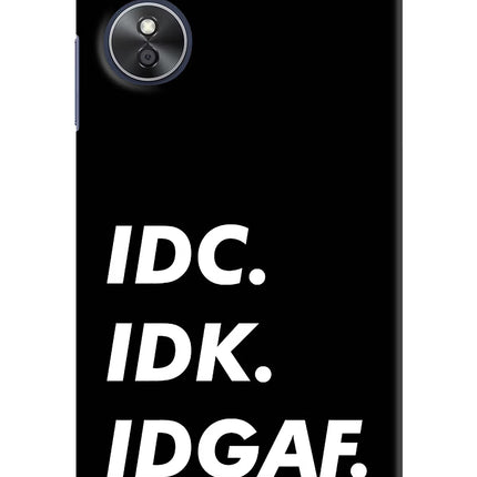 Idc Idk Idgaf Oppo A17 Hard Case Back Cover by Casekaro