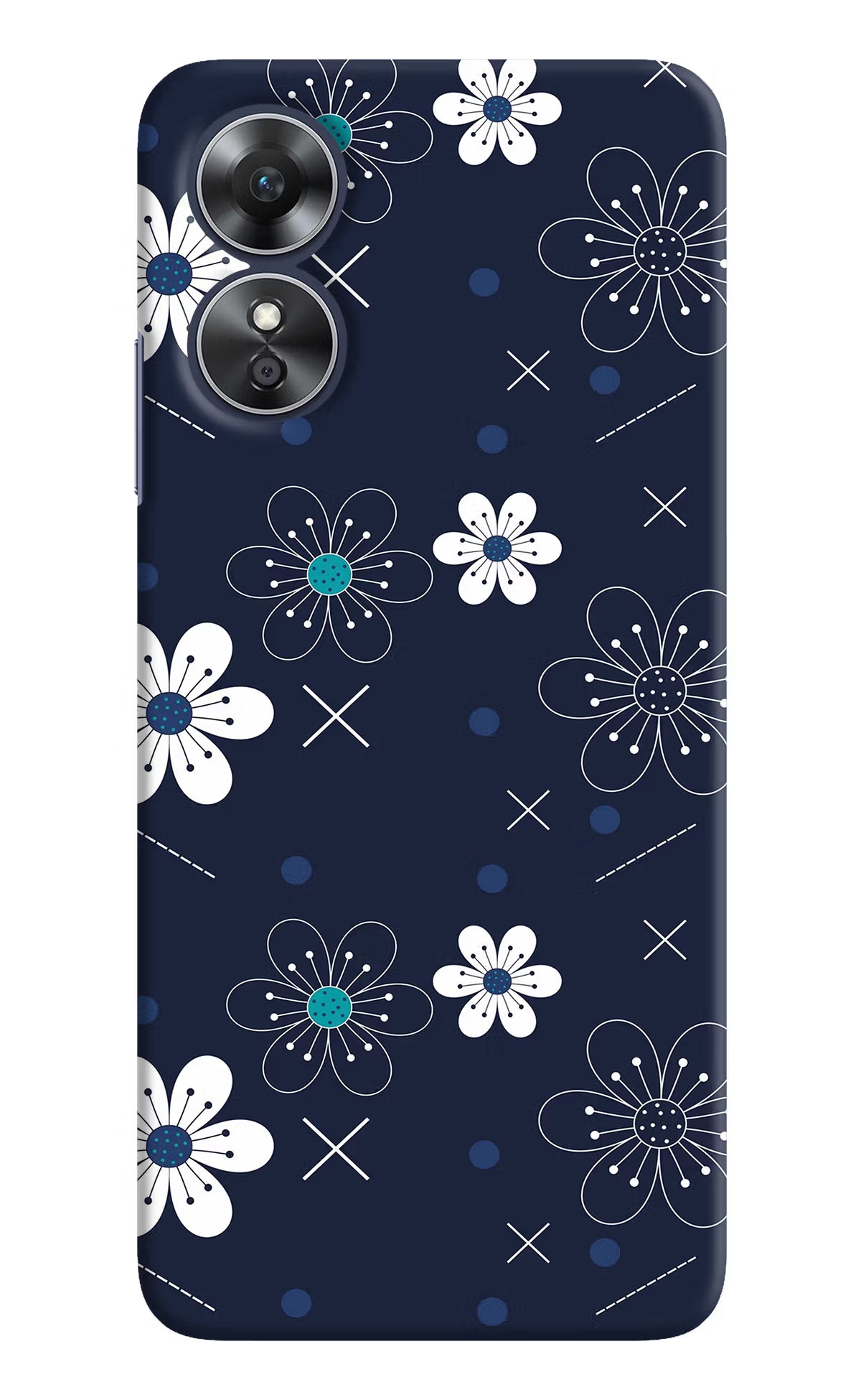 Flowers Oppo A17 Hard Case Back Cover by Casekaro