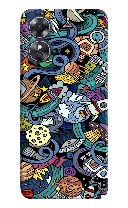 Space Abstract Oppo A17 Hard Case Back Cover by Casekaro
