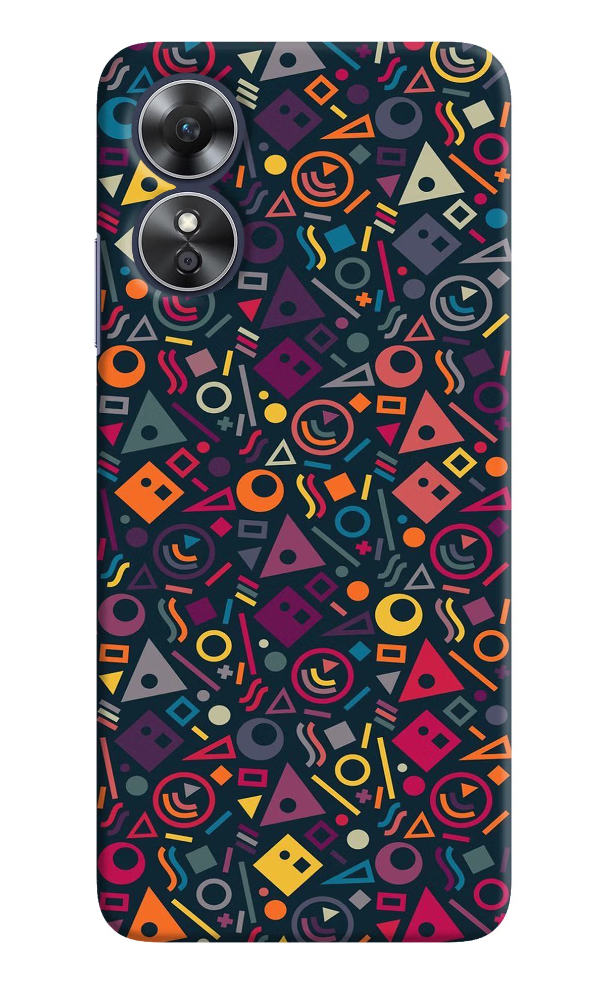 Geometric Abstract Oppo A17 Hard Case Back Cover by Casekaro