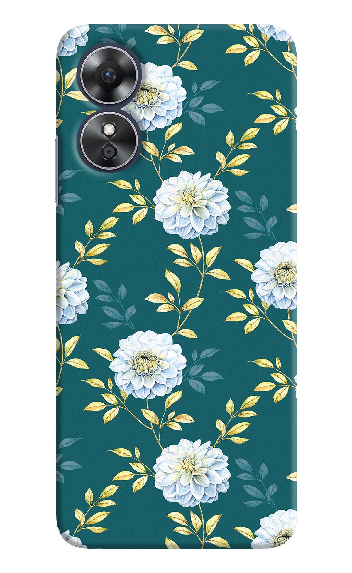 Flowers Oppo A17 Hard Case Back Cover by Casekaro