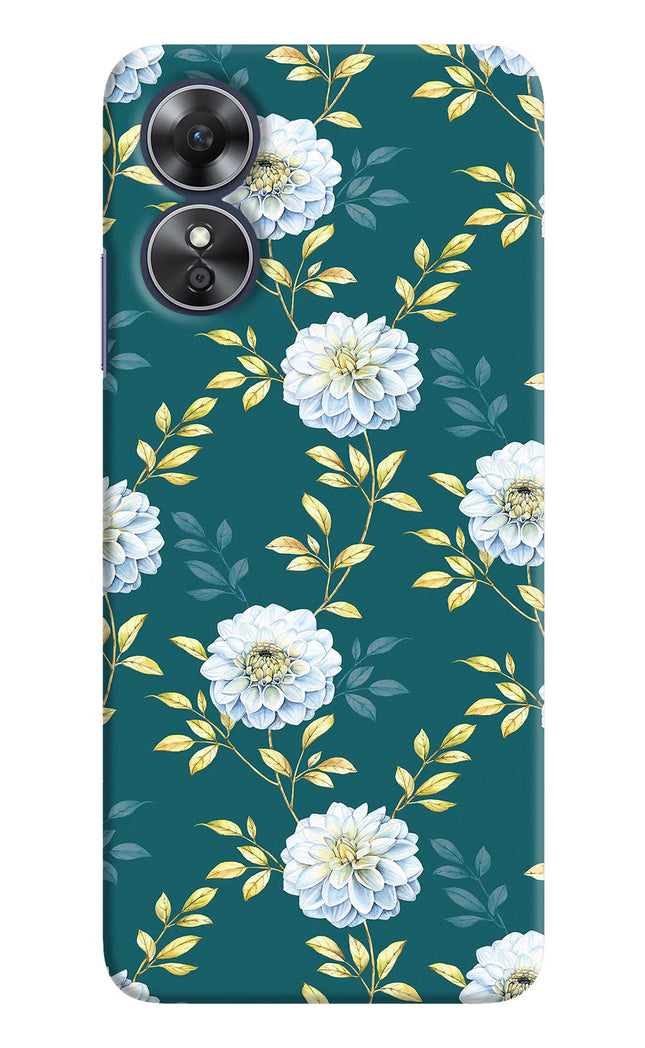 Flowers Oppo A17 Hard Case Back Cover by Casekaro