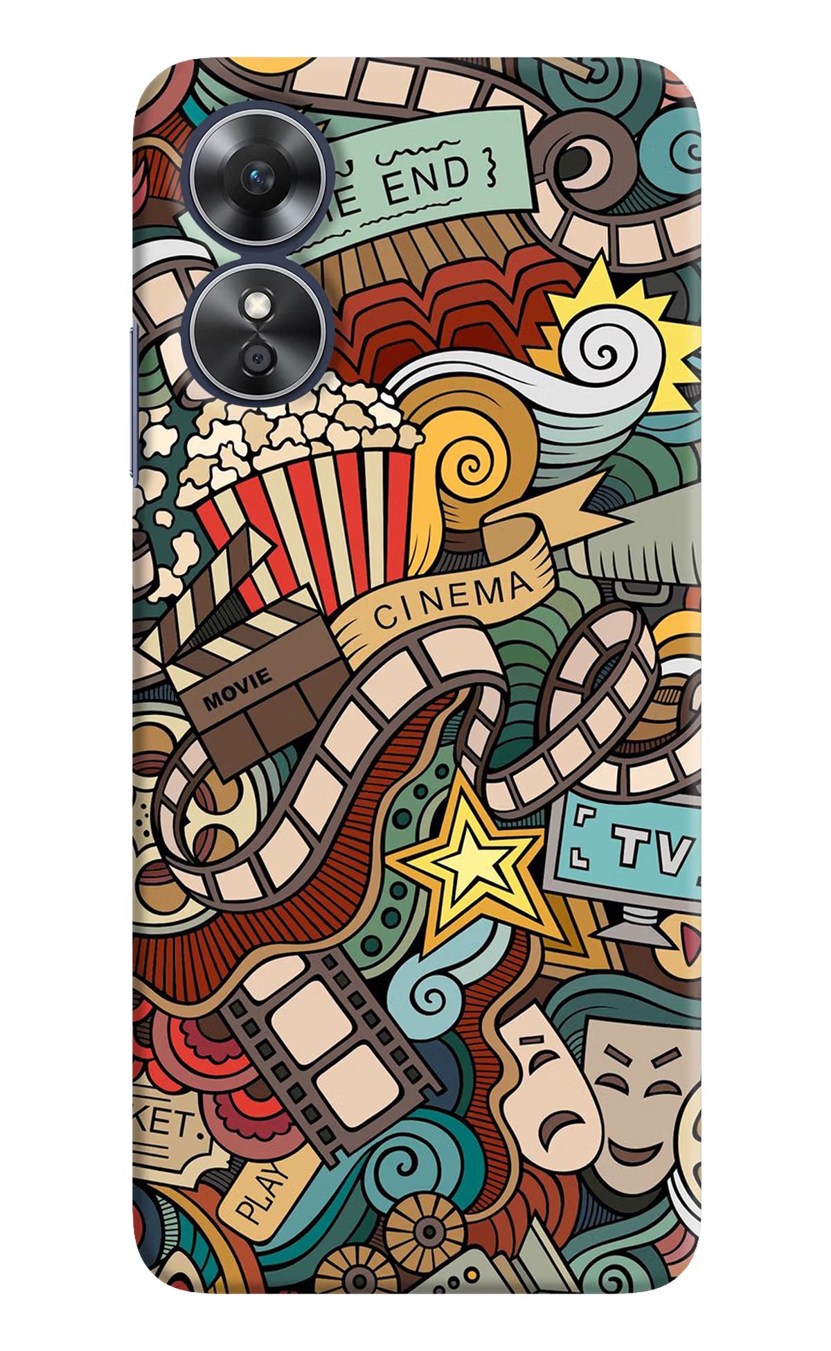 Cinema Abstract Oppo A17 Hard Case Back Cover by Casekaro
