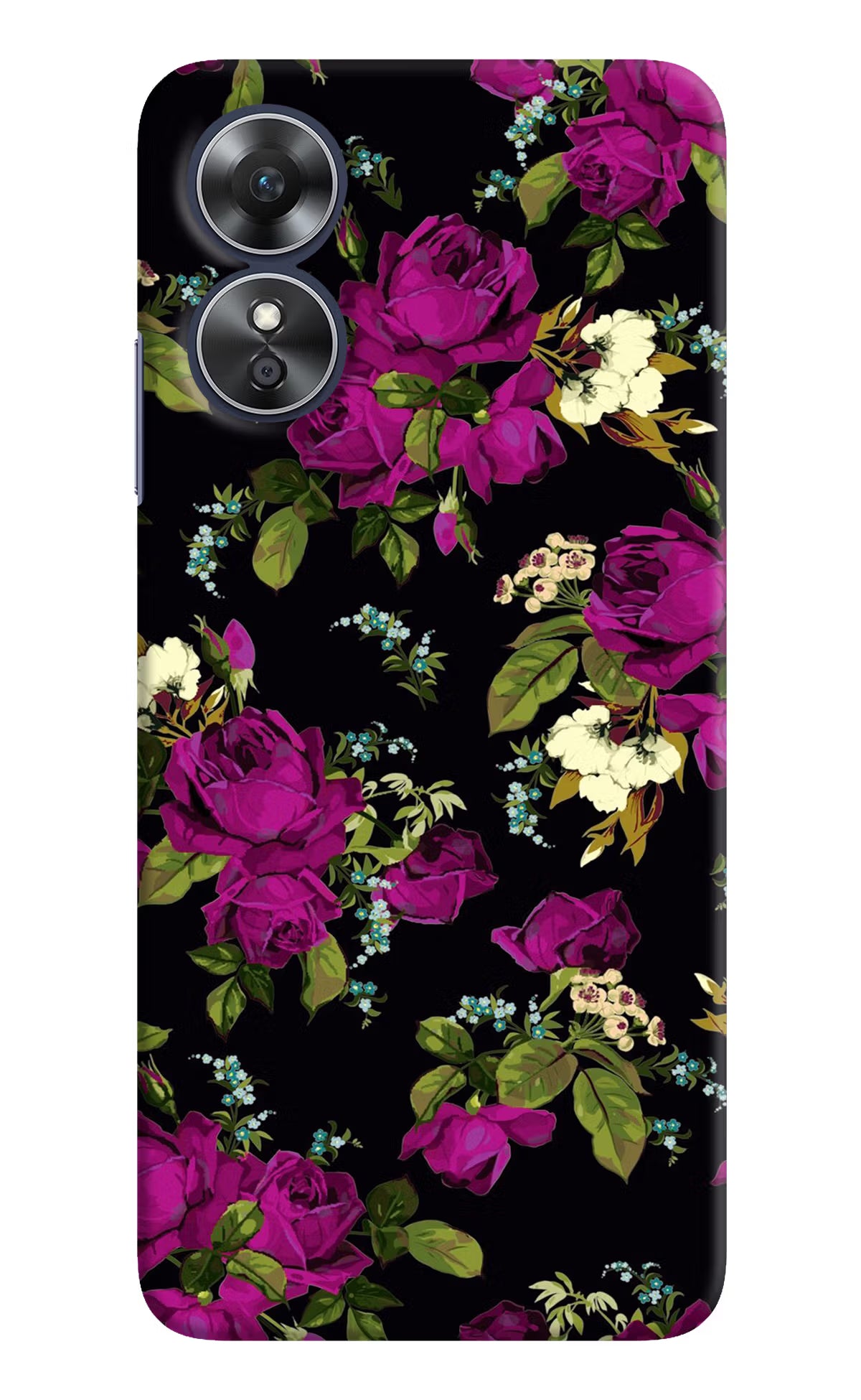 Flowers Oppo A17 Hard Case Back Cover by Casekaro