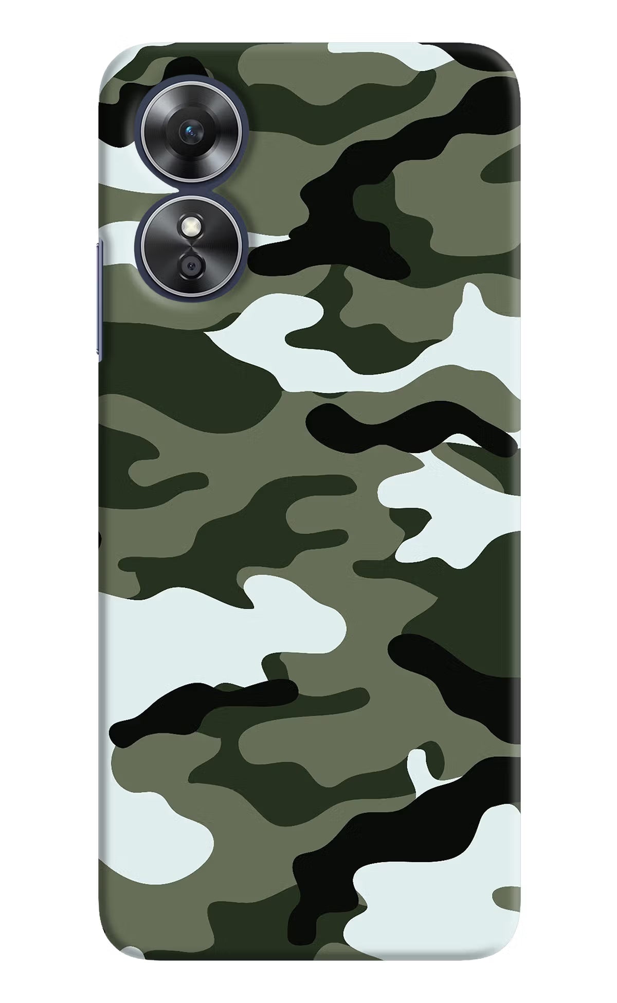 Camouflage Oppo A17 Hard Case Back Cover by Casekaro