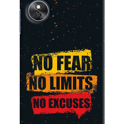 No Fear No Limits No Excuse Oppo A17 Hard Case Back Cover by Casekaro