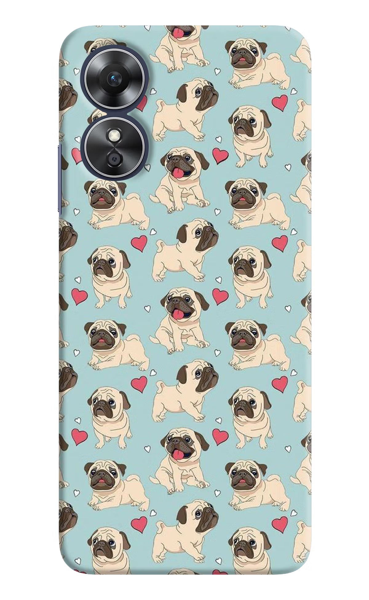 Pug Dog Oppo A17 Hard Case Back Cover by Casekaro