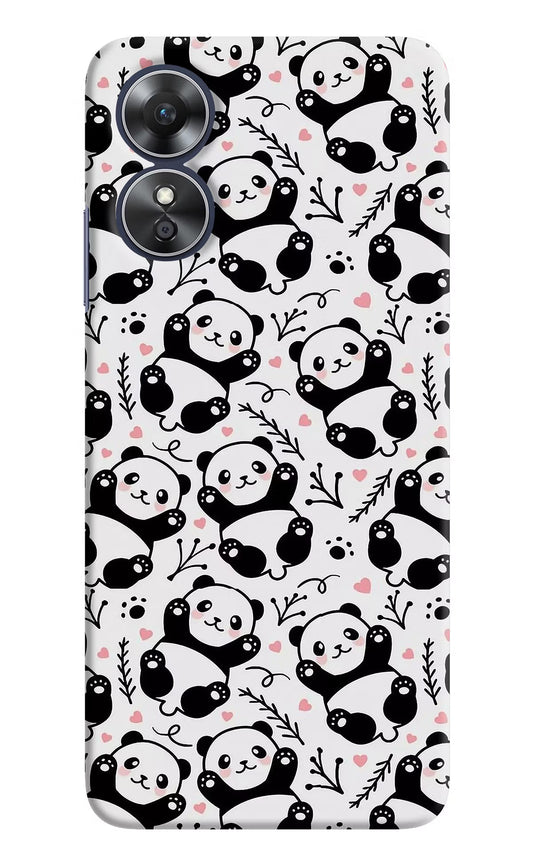Cute Panda Oppo A17 Hard Case Back Cover by Casekaro