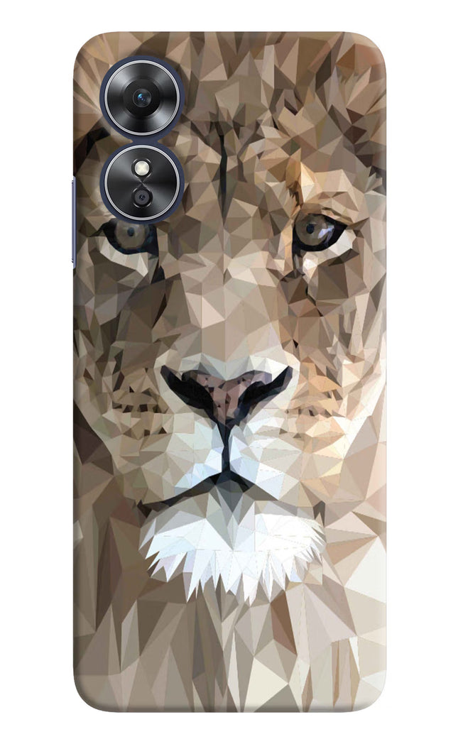 Lion Art Oppo A17 Hard Case Back Cover by Casekaro