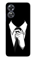 Black Tie Oppo A17 Hard Case Back Cover by Casekaro