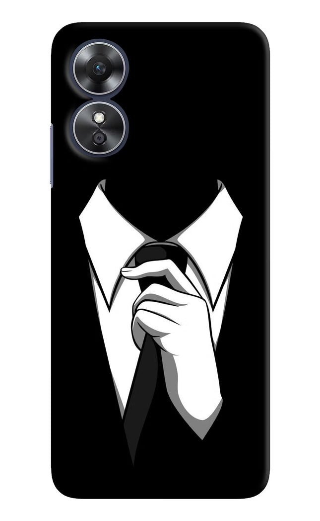 Black Tie Oppo A17 Hard Case Back Cover by Casekaro