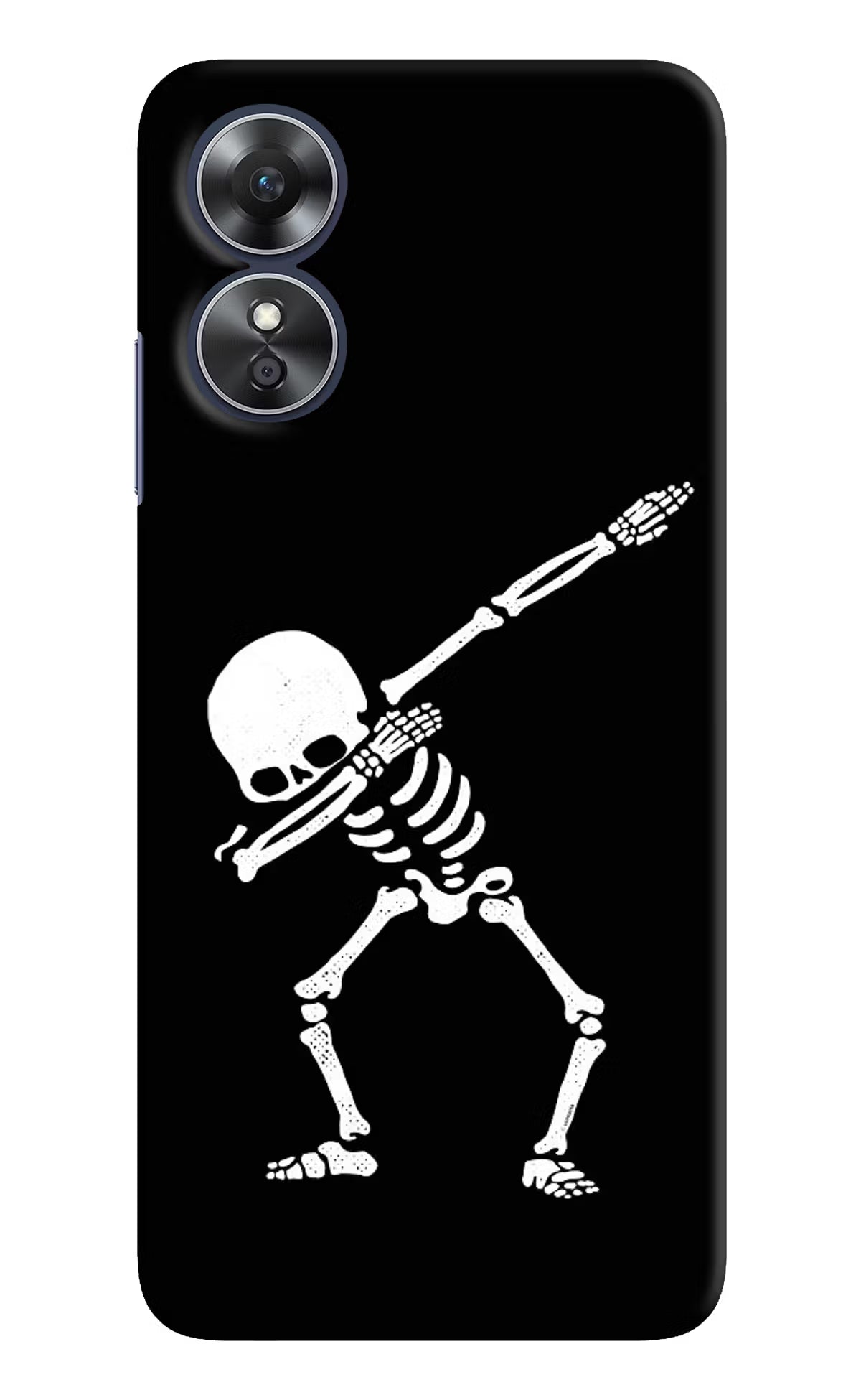 Dabbing Skeleton Art Oppo A17 Hard Case Back Cover by Casekaro