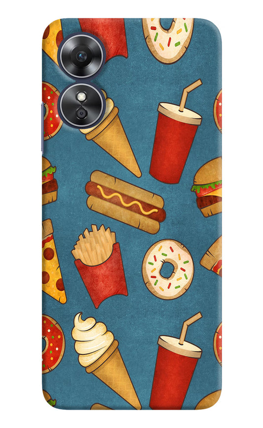 Foodie Oppo A17 Hard Case Back Cover by Casekaro