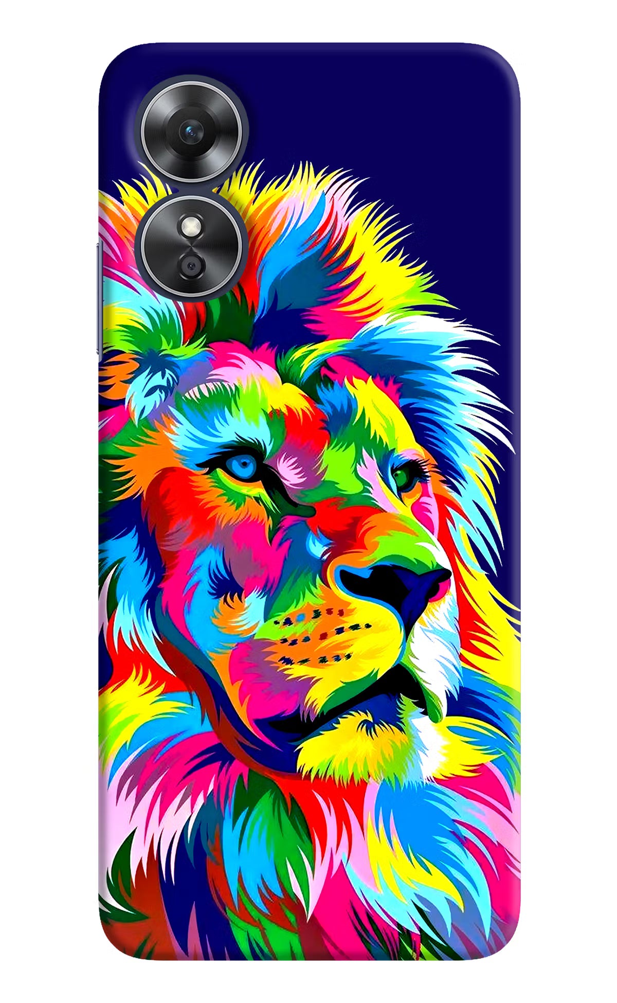 Vector Art Lion Oppo A17 Hard Case Back Cover by Casekaro