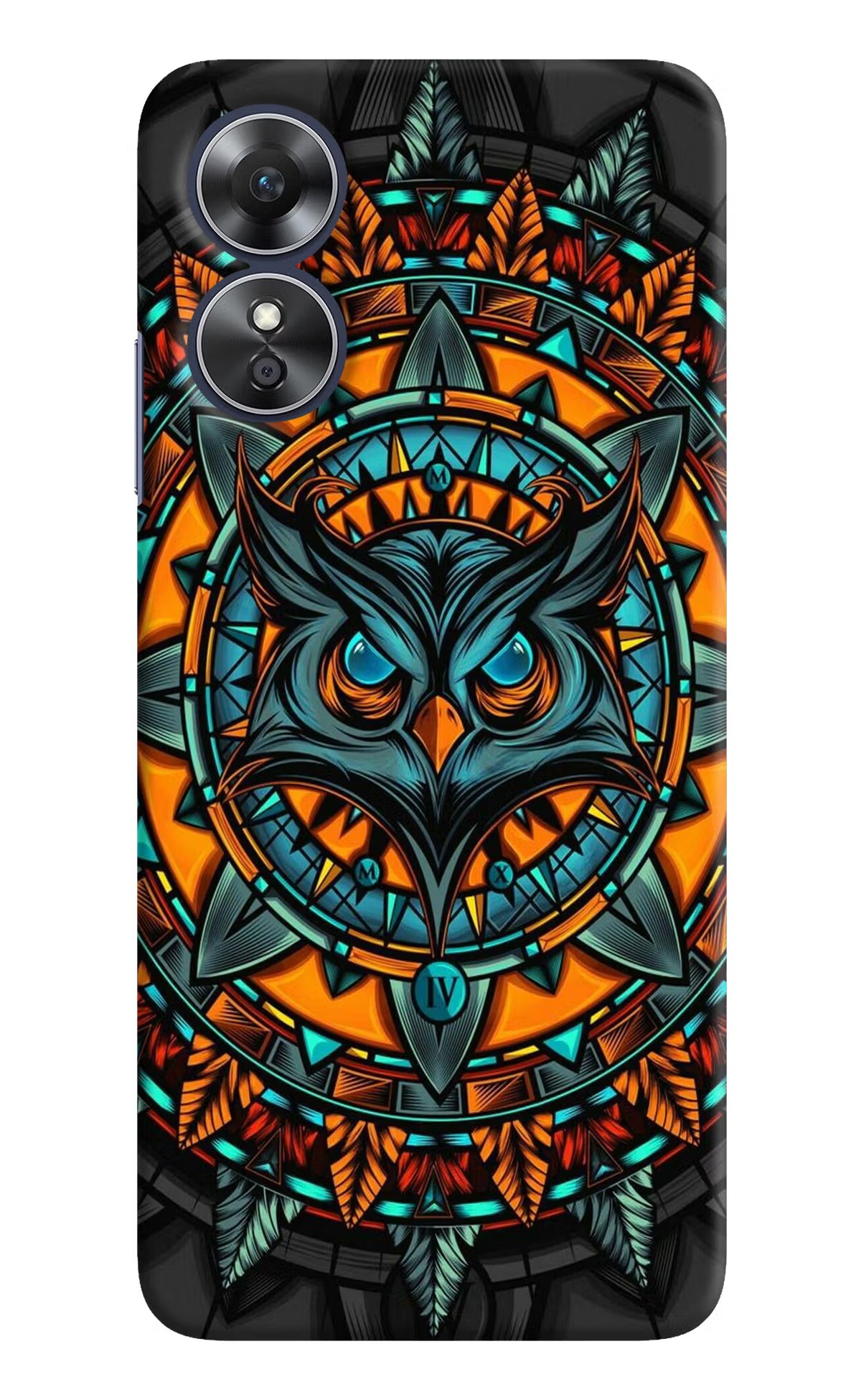 Angry Owl Art Oppo A17 Hard Case Back Cover by Casekaro