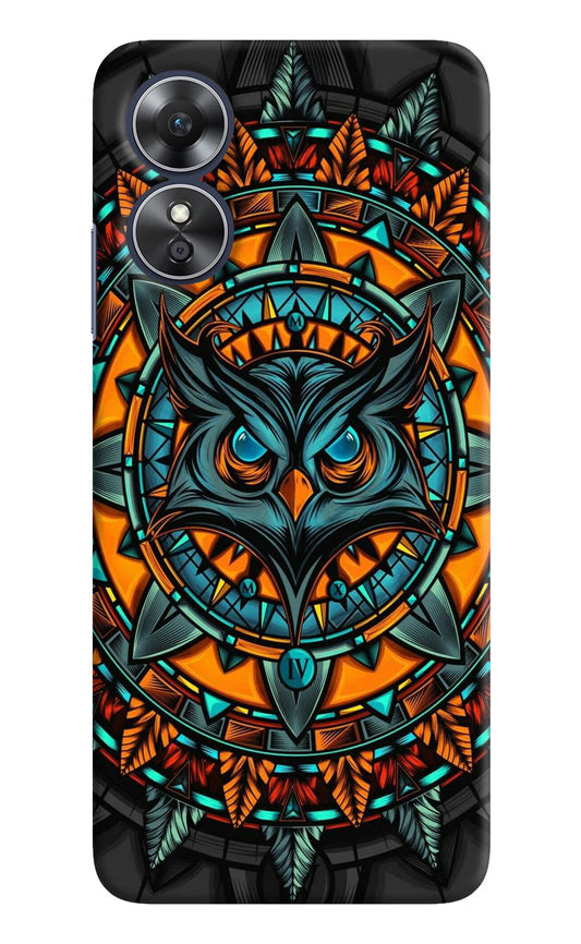 Angry Owl Art Oppo A17 Hard Case Back Cover by Casekaro