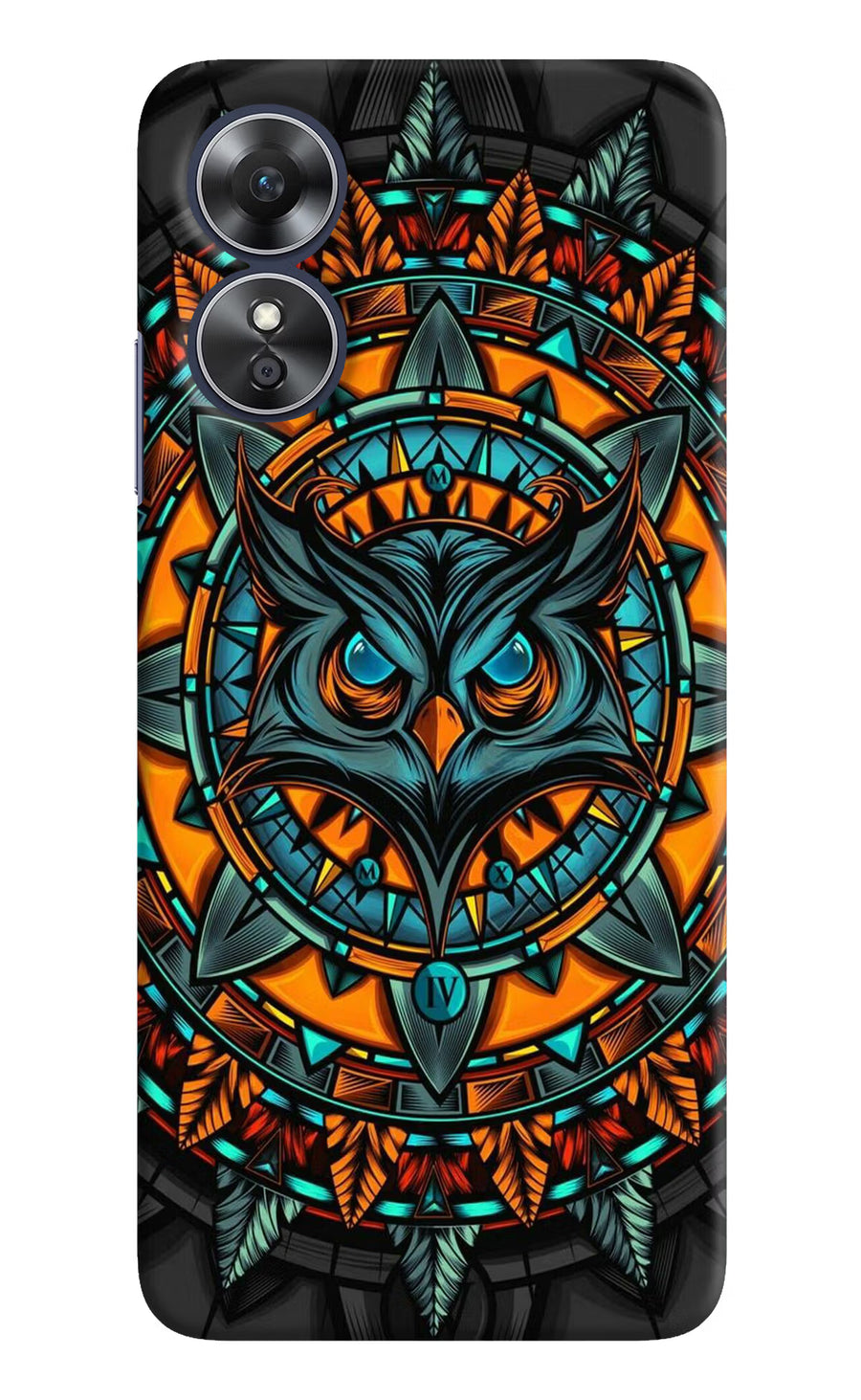 Angry Owl Art Oppo A17 Back Cover, Hard case