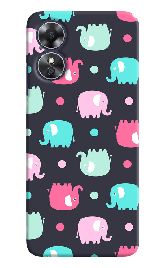 Elephants Oppo A17 Hard Case Back Cover by Casekaro