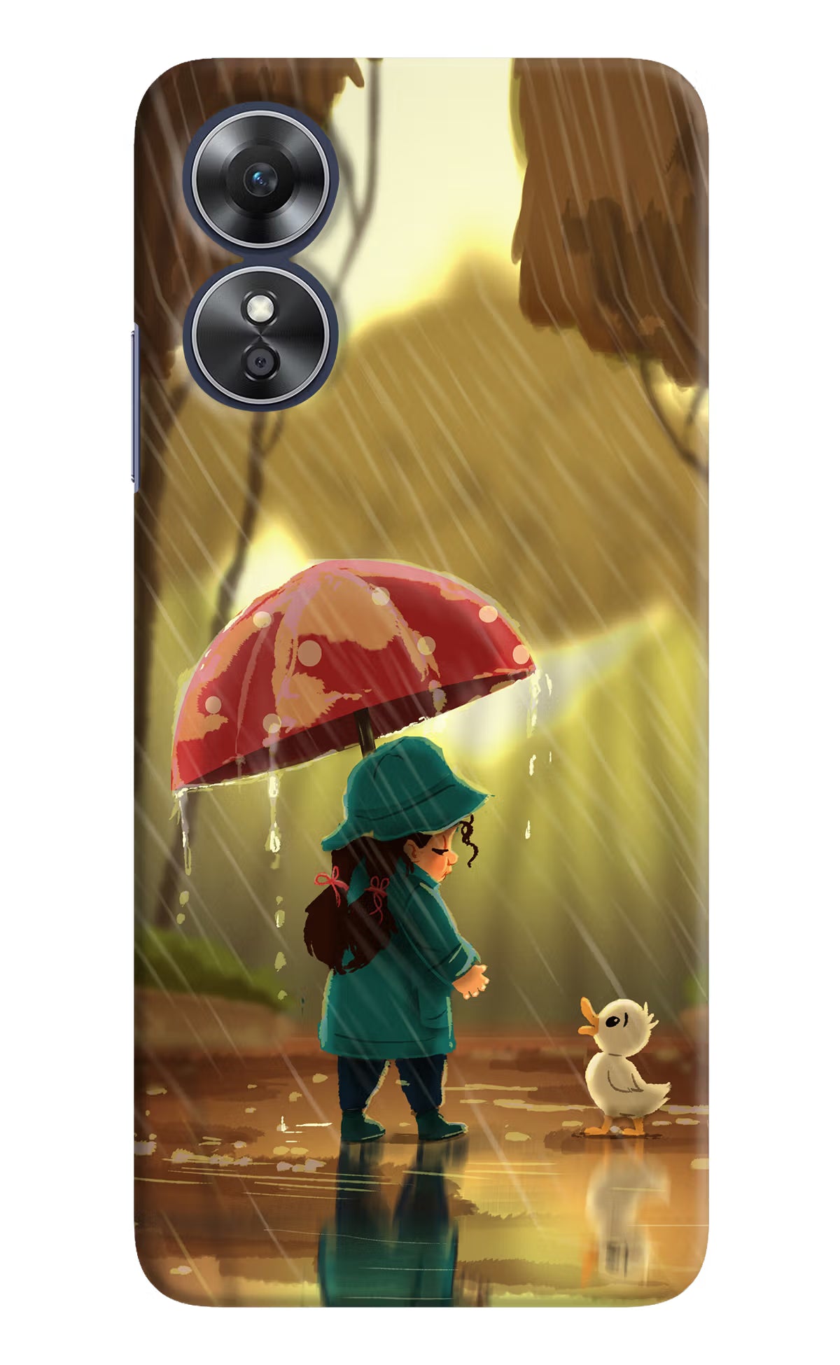 Rainy Day Oppo A17 Hard Case Back Cover by Casekaro