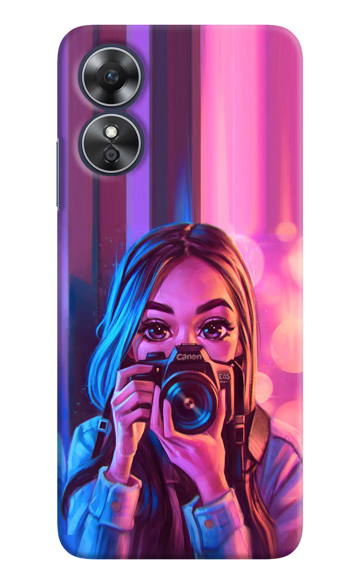 Girl Photographer Oppo A17 Hard Case Back Cover by Casekaro