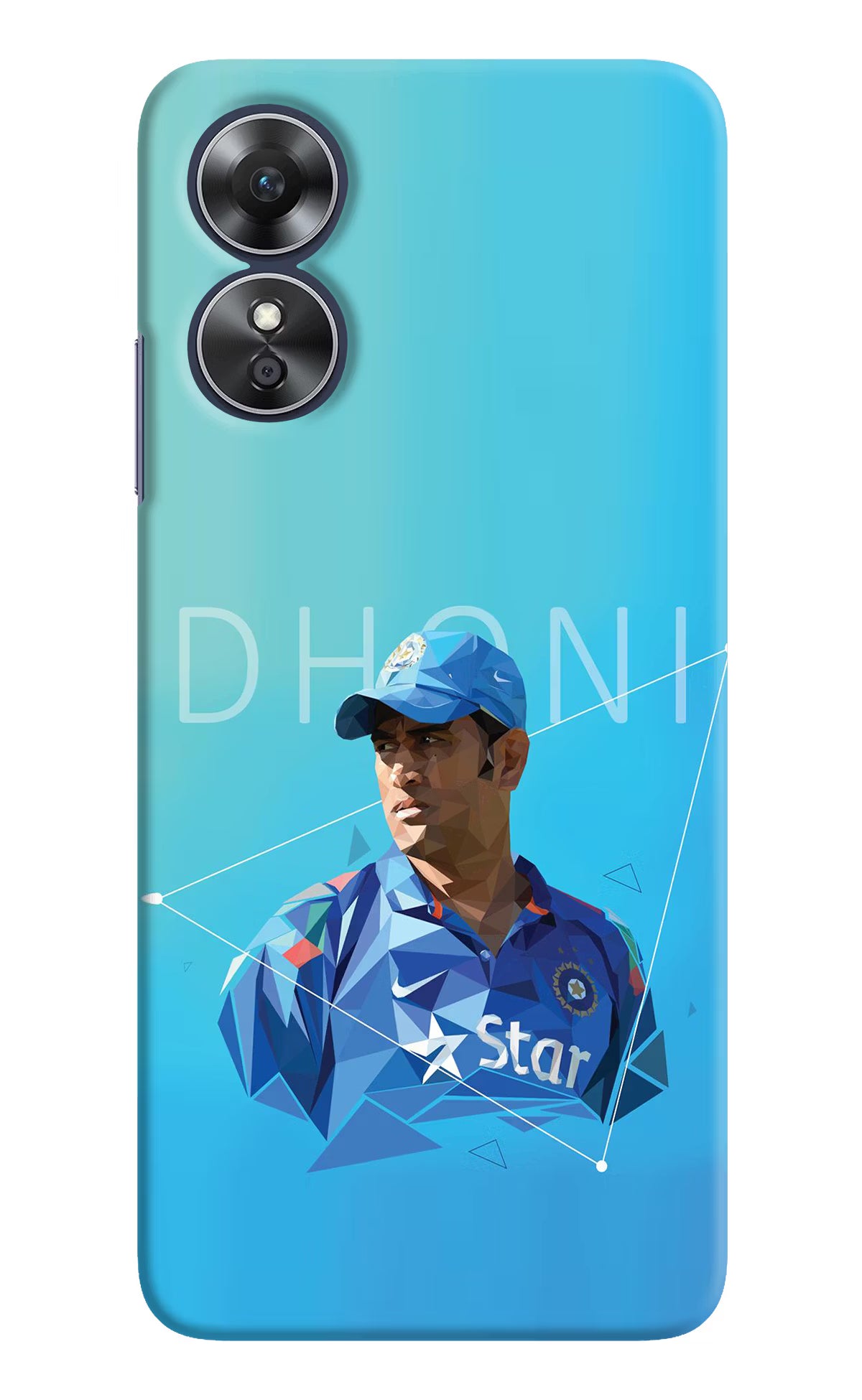 Dhoni Artwork Oppo A17 Hard Case Back Cover by Casekaro