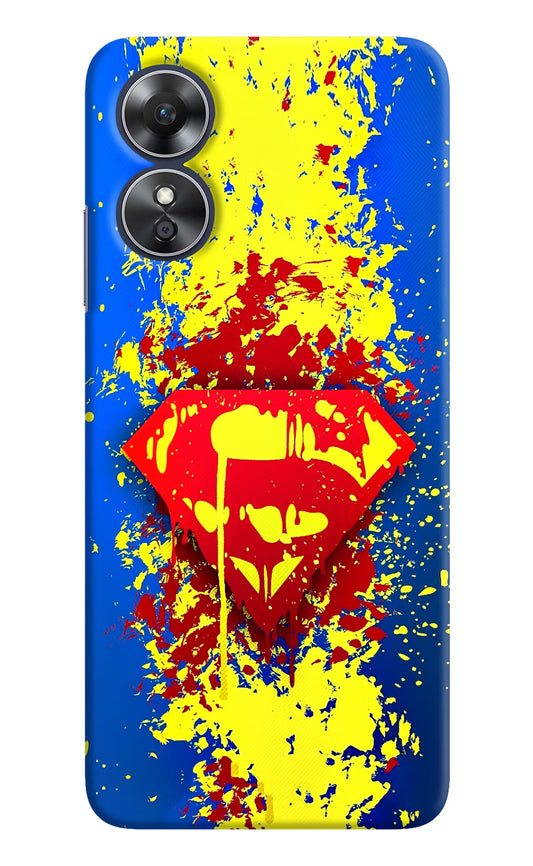 Superman logo Oppo A17 Hard Case Back Cover by Casekaro