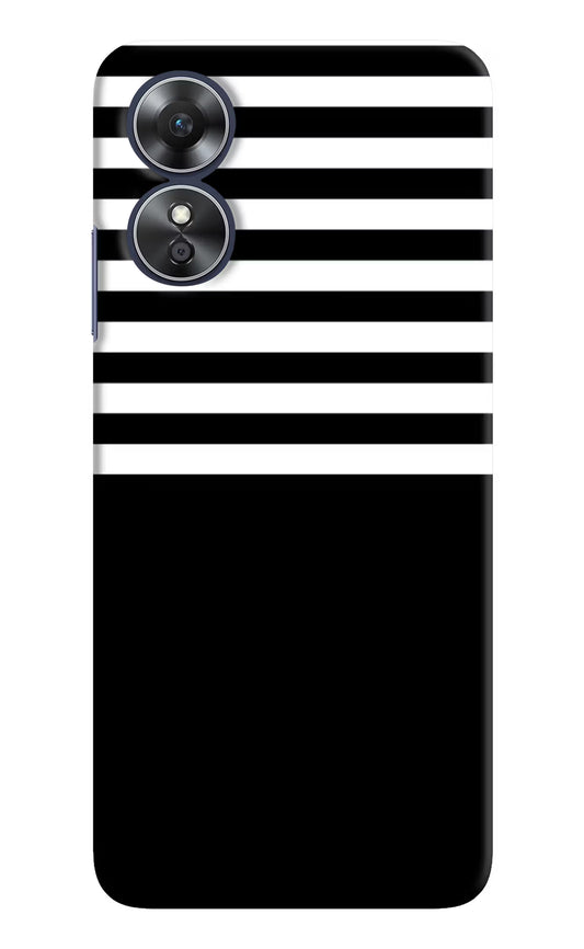 Black and White Print Oppo A17 Hard Case Back Cover by Casekaro
