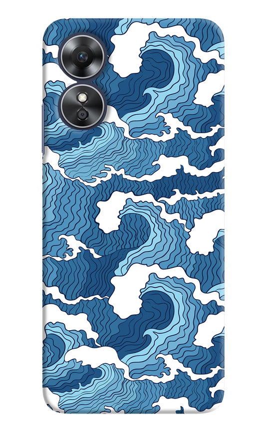 Blue Waves Oppo A17 Hard Case Back Cover by Casekaro