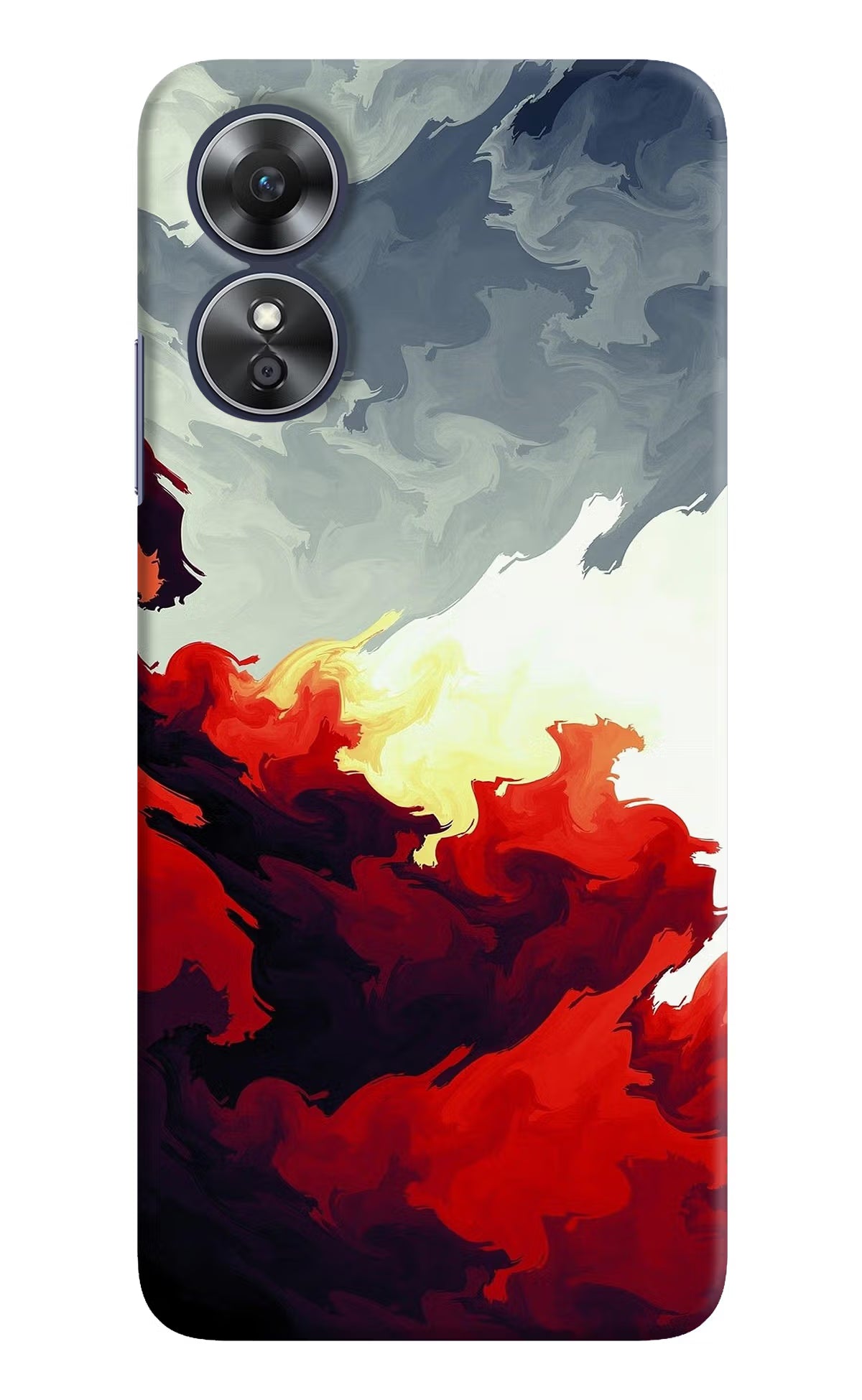 Fire Cloud Oppo A17 Hard Case Back Cover by Casekaro