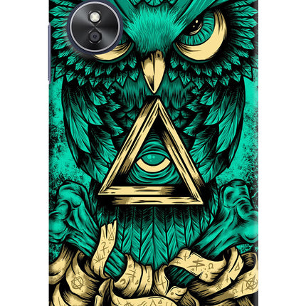 Green Owl Oppo A17 Hard Case Back Cover by Casekaro