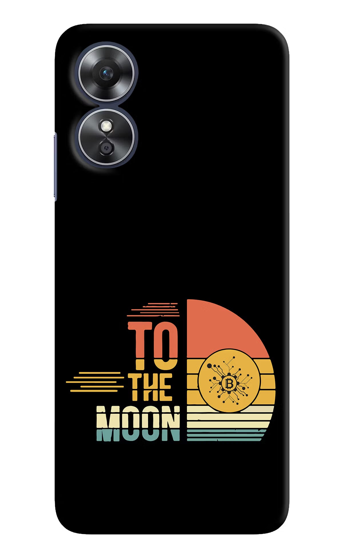 To the Moon Oppo A17 Hard Case Back Cover by Casekaro