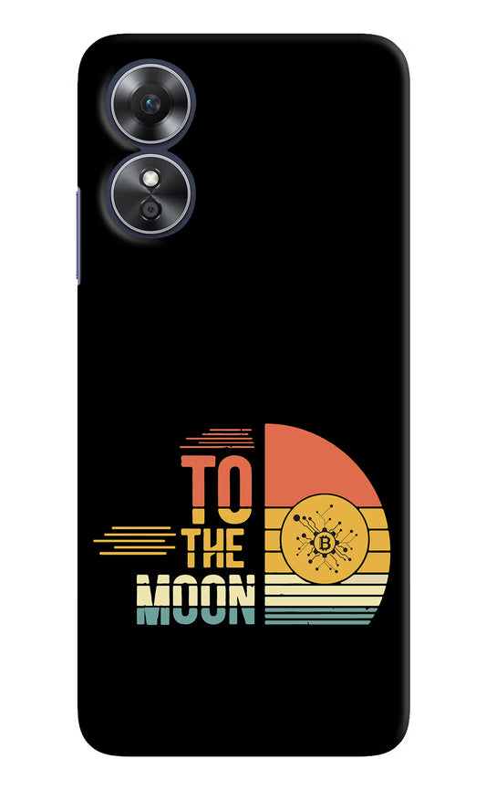 To the Moon Oppo A17 Hard Case Back Cover by Casekaro