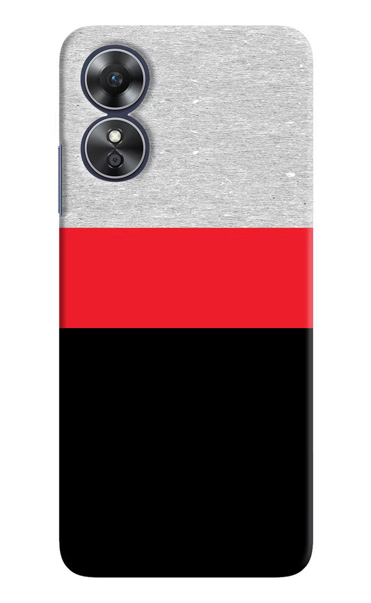 Tri Color Pattern Oppo A17 Hard Case Back Cover by Casekaro