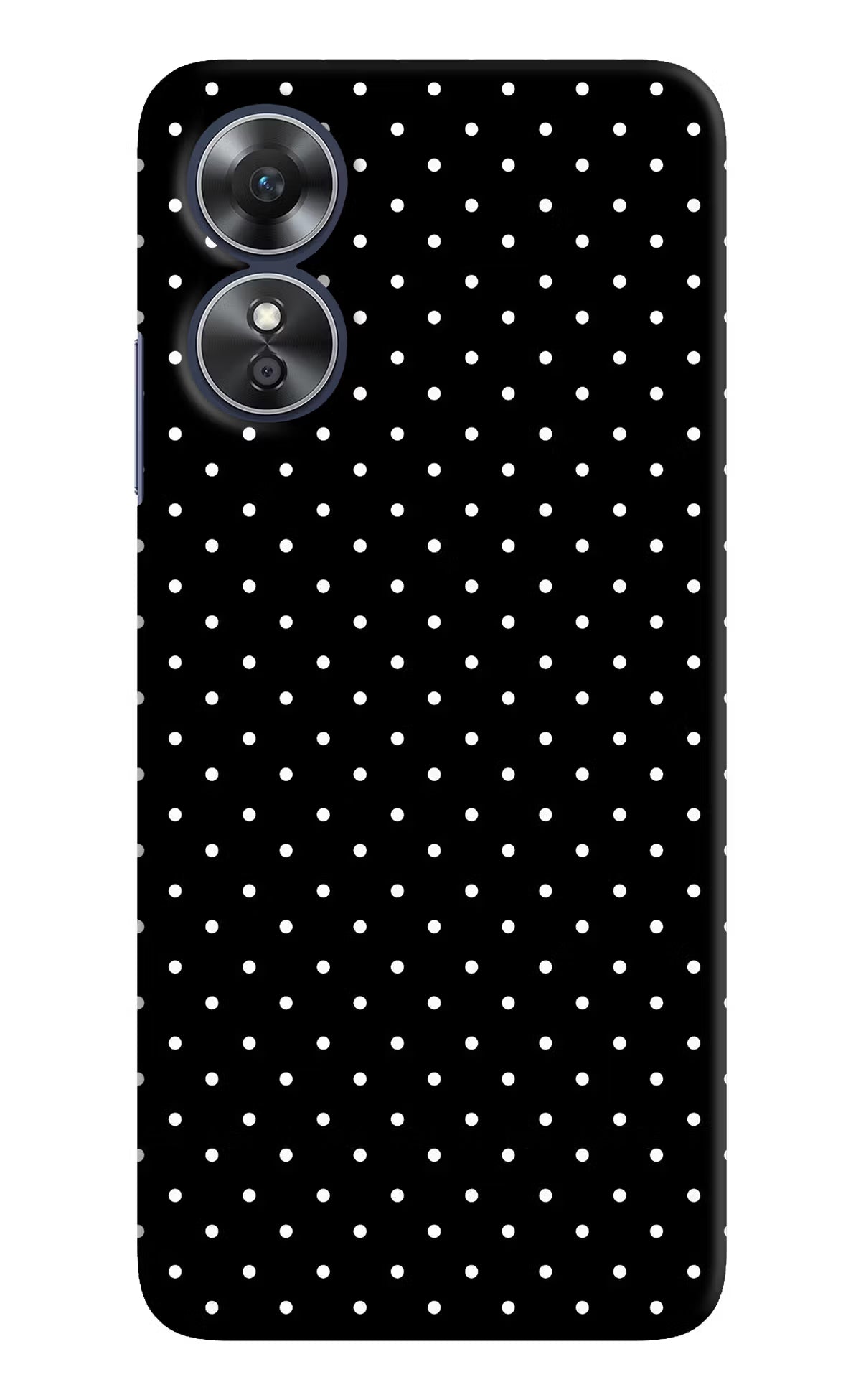 White Dots Oppo A17 Hard Case Back Cover by Casekaro