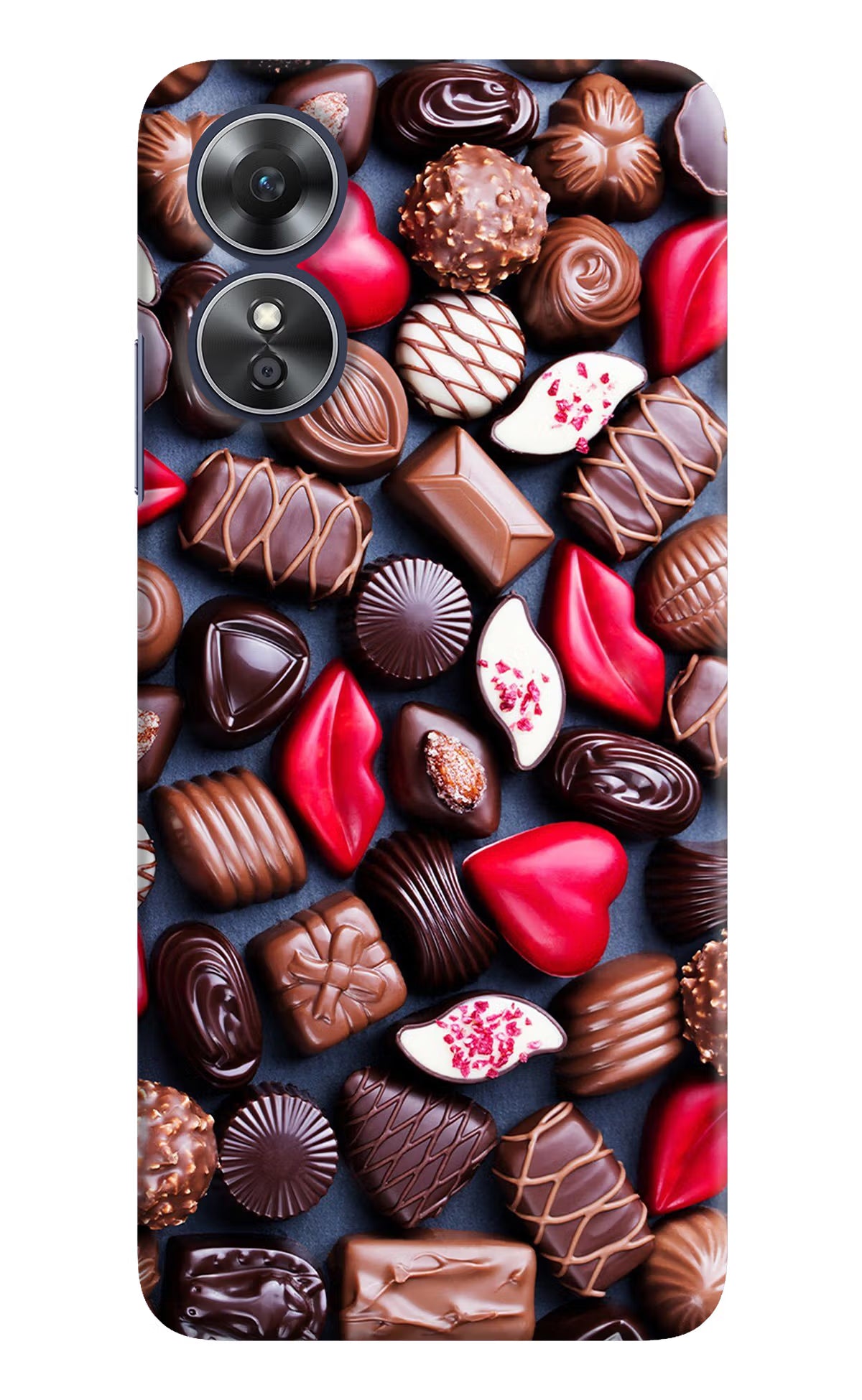 Chocolates Oppo A17 Hard Case Back Cover by Casekaro